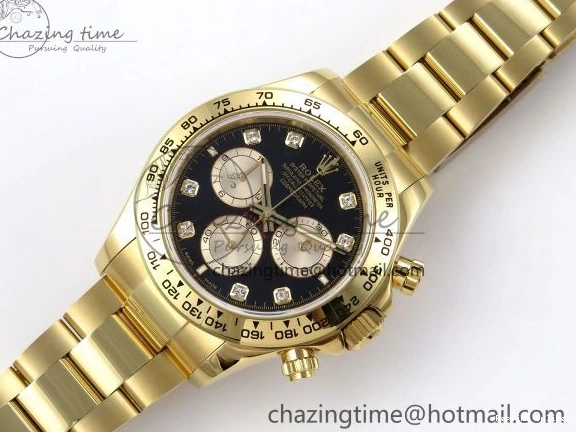 0601 Daytona 126508 QF 1:1 Best Edition Black YG Diamonds Dial on YG Braclet SH4131 V WeatherProof 1314